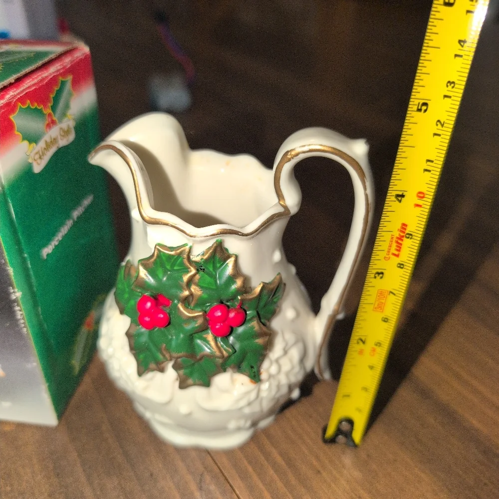 Decorative Porcelain Holiday Pitcher